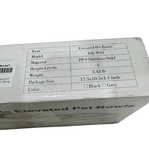 Elevated Dog Bowls Black‎ Adjustable Raised Stand 4 Heights Spill Proof Pet - Picture 6 of 11